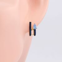 1 Pair Basic Water Droplets Asymmetrical Enamel Sterling Silver Ear Studs main image 4