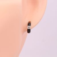 1 Pair Simple Style C Shape Epoxy Inlay Sterling Silver Gem Earrings main image 5