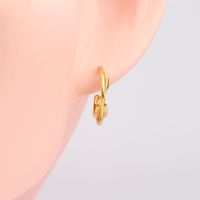 1 Pair Simple Style Solid Color Irregular Plating Pleated Sterling Silver Earrings main image 4