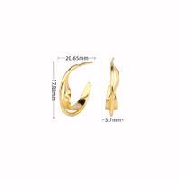 1 Pair Simple Style Solid Color Irregular Plating Pleated Sterling Silver Earrings sku image 2