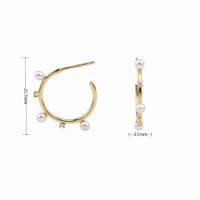 1 Pair Sweet C Shape Inlay Sterling Silver Artificial Gemstones Earrings sku image 2