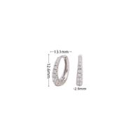 1 Pair Simple Style Round Inlay Sterling Silver Zircon Earrings sku image 1