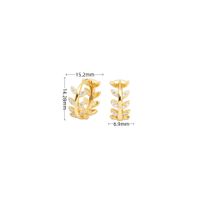 1 Pair Elegant Leaf Inlay Sterling Silver Zircon Earrings sku image 2