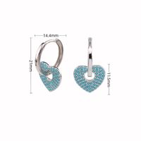 1 Pair Commute Heart Shape Sterling Silver Earrings sku image 1