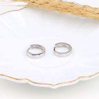 1 Pair Simple Style Solid Color Plating Sterling Silver 18k Gold Plated Earrings main image 3