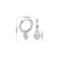 1 Pair Simple Style Heart Shape Inlay Sterling Silver Gem Drop Earrings sku image 1