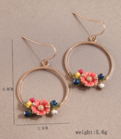 Wholesale Jewelry Sweet Simple Style Flower Alloy Enamel Drop Earrings main image 2