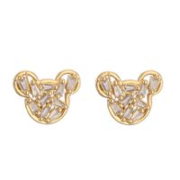 1 Pair Elegant Streetwear Water Droplets Snake Plating Inlay Copper Zircon Gold Plated Ear Studs main image 4