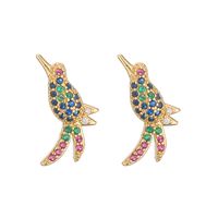 1 Pair Elegant Streetwear Water Droplets Snake Plating Inlay Copper Zircon Gold Plated Ear Studs main image 7