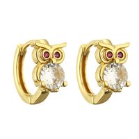 1 Pair Elegant Streetwear Water Droplets Snake Plating Inlay Copper Zircon Gold Plated Ear Studs main image 3