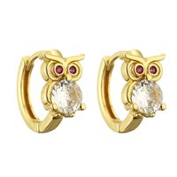 1 Pair Elegant Streetwear Water Droplets Snake Plating Inlay Copper Zircon Gold Plated Ear Studs sku image 5