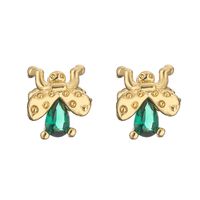 1 Pair Elegant Streetwear Water Droplets Snake Plating Inlay Copper Zircon Gold Plated Ear Studs main image 2