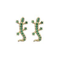 1 Pair Elegant Streetwear Water Droplets Snake Plating Inlay Copper Zircon Gold Plated Ear Studs sku image 6