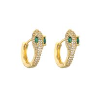 1 Pair Elegant Streetwear Water Droplets Snake Plating Inlay Copper Zircon Gold Plated Ear Studs sku image 10