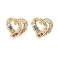 1 Pair Elegant Streetwear Cross Plating Inlay Copper Zircon Gold Plated Ear Studs sku image 6
