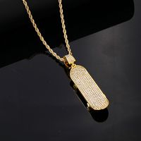 Hip-Hop Vintage Style Rock Skateboard 304 Stainless Steel Copper Plating Inlay Zircon Men'S Pendant Necklace main image 3