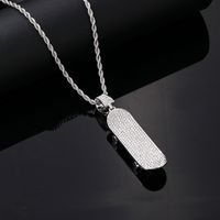 Hip-Hop Vintage Style Rock Skateboard 304 Stainless Steel Copper Plating Inlay Zircon Men'S Pendant Necklace main image 2