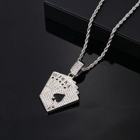 Hip-hop Vintage Style Rock Poker Stainless Steel Alloy Plating Inlay Zircon Gold Plated Silver Plated Men's Pendant Necklace main image 1