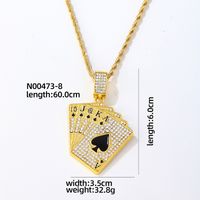 Hip-hop Vintage Style Rock Poker Stainless Steel Alloy Plating Inlay Zircon Gold Plated Silver Plated Men's Pendant Necklace sku image 1