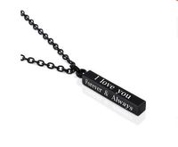 Fashion Solid Color Rectangle Stainless Steel Plating Pendant Necklace 1 Piece sku image 5
