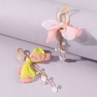 Wholesale Jewelry Vacation Simple Style Color Block Alloy Cloth Patchwork Drop Earrings main image 5