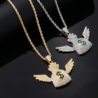 Hip-Hop Vintage Style Rock Purse Stainless Steel Alloy Plating Inlay Zircon K Gold Plated Rhodium Plated Men'S Pendant Necklace main image 1