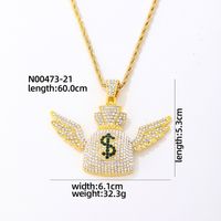 Hip-Hop Vintage Style Rock Purse Stainless Steel Alloy Plating Inlay Zircon K Gold Plated Rhodium Plated Men'S Pendant Necklace sku image 1