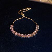 Sweet Colorful Rectangle Copper Inlay Zircon Bracelets sku image 21