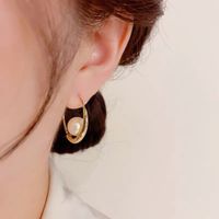 1 Pair Lady Circle Plating Inlay Alloy Artificial Pearls Gold Plated Earrings main image 3