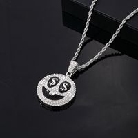 Hip-hop Vintage Style Rock Smiley Face Stainless Steel Alloy Plating Inlay Zircon Gold Plated Silver Plated Men's Pendant Necklace main image 2