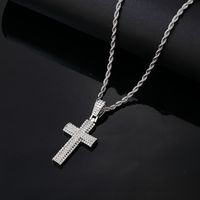 Hip-hop Vintage Style Rock Cross Stainless Steel Alloy Plating Inlay Zircon Gold Plated Silver Plated Men's Pendant Necklace main image 2