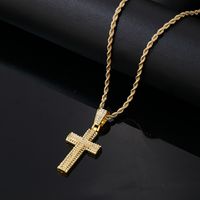 Hip-hop Vintage Style Rock Cross Stainless Steel Alloy Plating Inlay Zircon Gold Plated Silver Plated Men's Pendant Necklace main image 3