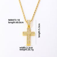 Hip-hop Vintage Style Rock Cross Stainless Steel Alloy Plating Inlay Zircon Gold Plated Silver Plated Men's Pendant Necklace sku image 1