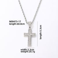 Hip-hop Vintage Style Rock Cross Stainless Steel Alloy Plating Inlay Zircon Gold Plated Silver Plated Men's Pendant Necklace sku image 2