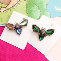 Cute Pastoral Bee Alloy Asymmetrical Rhinestones Women's Brooches main image 3