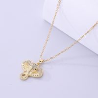 1 Personalized Hip Hop Style Real Gold Plated Diamond Elephant Pendant Necklace Wild Animal Necklace Clavicle Chain Ladies Party Gift main image 4