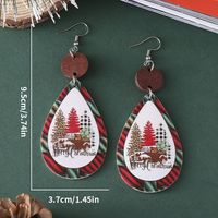 Wholesale Jewelry Casual Christmas Tree Letter Pu Leather Printing Drop Earrings main image 3