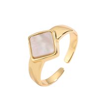 Luxurious Heart Shape Copper Plating Inlay Shell Zircon Gold Plated Open Rings main image 6