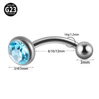 Casual Simple Style Shiny Ball G23 Titanium Zircon Eyebrow Nails Ear Studs In Bulk main image 3