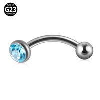 Casual Simple Style Shiny Ball G23 Titanium Zircon Eyebrow Nails Ear Studs In Bulk main image 5