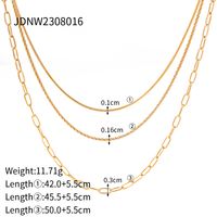 Ig-stil Einfarbig Rostfreier Stahl Überzug 18 Karat Vergoldet Halskette sku image 7