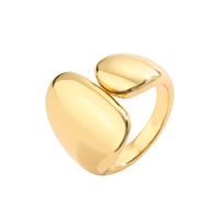 Luxuriös Herzform Kupfer Überzug Inlay Zirkon Vergoldet Offener Ring sku image 1