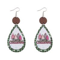 Wholesale Jewelry Christmas Christmas Tree Letter Pu Leather Printing Drop Earrings main image 2