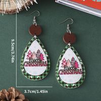 Wholesale Jewelry Christmas Christmas Tree Letter Pu Leather Printing Drop Earrings main image 3