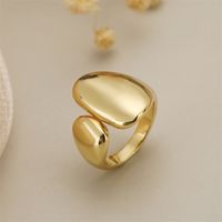 Luxuriös Herzform Kupfer Überzug Inlay Zirkon Vergoldet Offener Ring main image 1