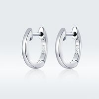1 Paar Lässig Einfacher Stil Runden Sterling Silber Ohrringe main image 2