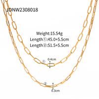 Ig-stil Einfarbig Rostfreier Stahl Überzug 18 Karat Vergoldet Halskette sku image 5