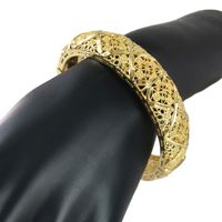 Ethnic Style Solid Color Copper Gold Plated Bangle In Bulk main image 1
