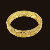 Ethnic Style Solid Color Copper Gold Plated Bangle In Bulk main image 5