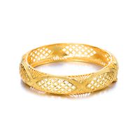 Ethnic Style Solid Color Copper Gold Plated Bangle In Bulk main image 5